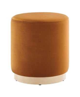 Tilden 16" Round Performance Velvet Upholstered Ottoman