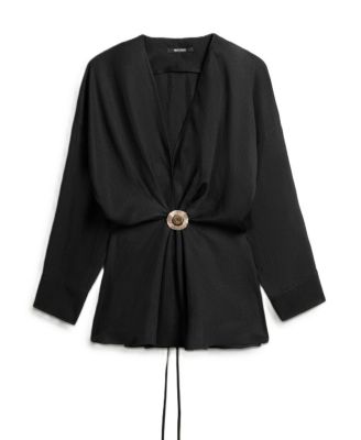  Draped Buckle-Detail Shirt