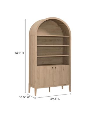 Nolan 74" Tall Wide Arched Storage Display Cabinet Bookshelf