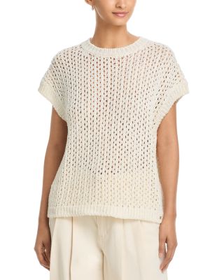 Openwork Short Sleeve Sweater
