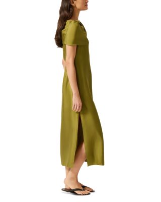 Silk Funnel Neck Dress