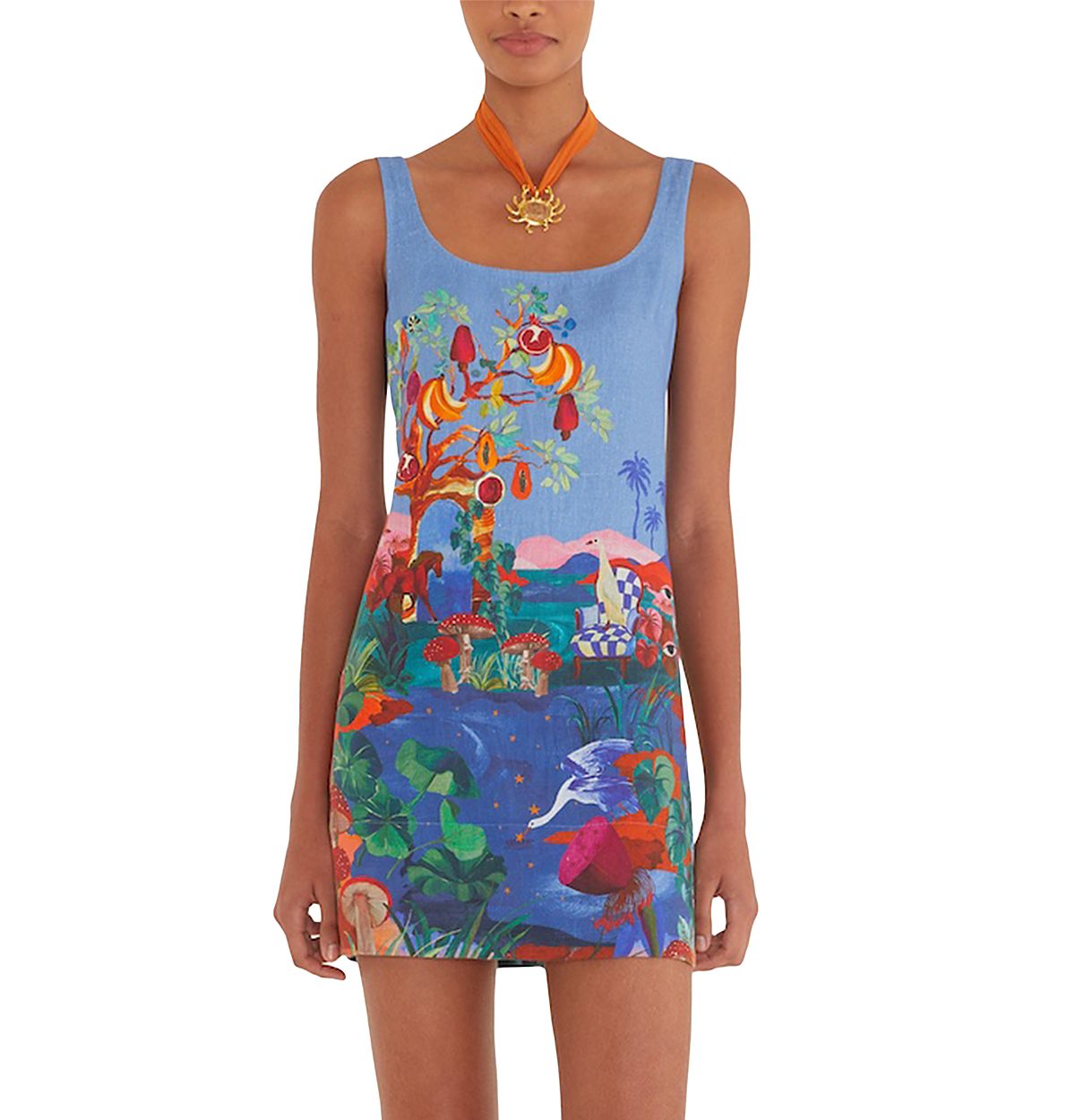 Farm Rio Dream Landscape Linen Dress