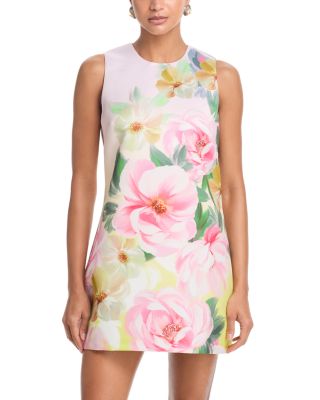Placed Floral Shift Mini Dress - Exclusive