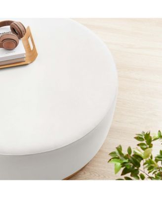 Tilden Large 38" Round Performance Velvet Upholstered Ottoman