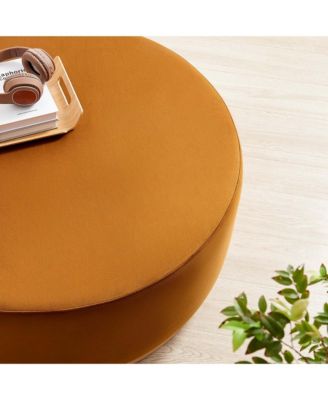 Tilden Large 38" Round Performance Velvet Upholstered Ottoman