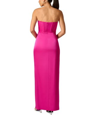 Stretch Satin Long Dress