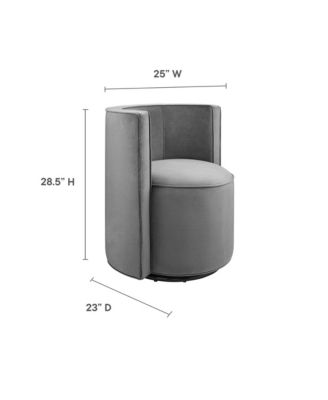 Della Performance Velvet Fabric Swivel Chair