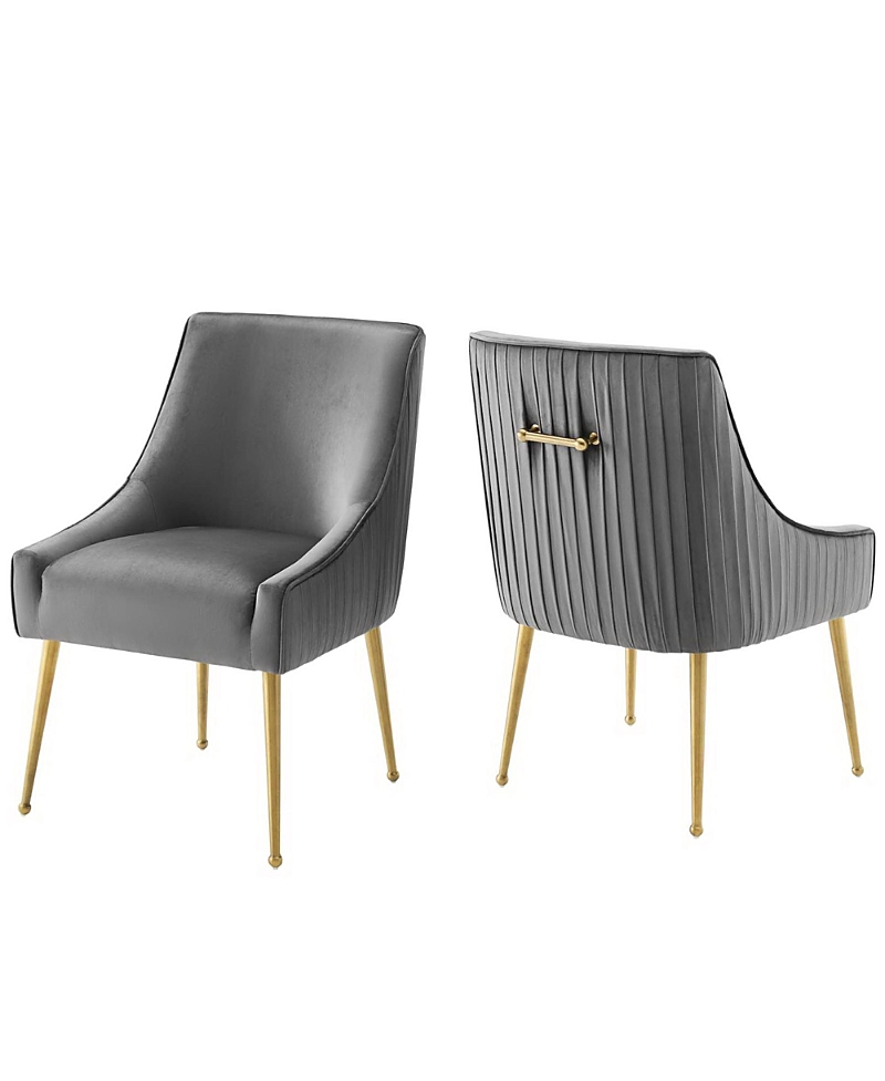 Modway Discern Pleated Back Upholstered Performance Velvet Dining Chair, Set of 2