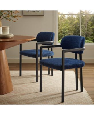 Elio Barrel Fabric and Metal Dining Chair