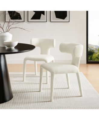 Stellan Curved Back Boucle Upholstered Dining Chair, Set of 2