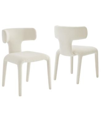 Stellan Curved Back Boucle Upholstered Dining Chair, Set of 2