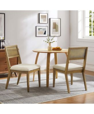 Nimba Faux Rattan Fabric Dining Chairs, Set of 2