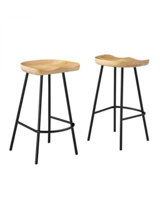 Concord Backless Wood Counter Stools, Set of 2