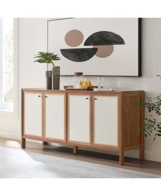 Capri 65" Wood Grain Sideboard Storage Cabinet