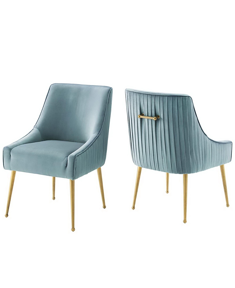 Modway Discern Pleated Back Upholstered Performance Velvet Dining Chair, Set of 2