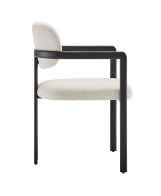 Elio Barrel Fabric and Metal Dining Chair
