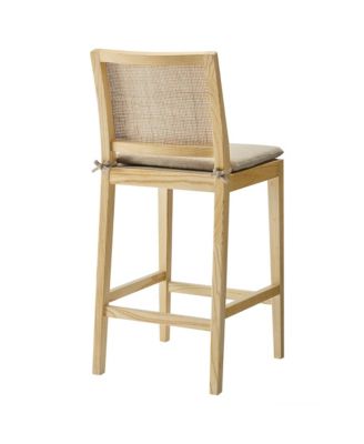 Ovard Wood and Rattan Counter Stool