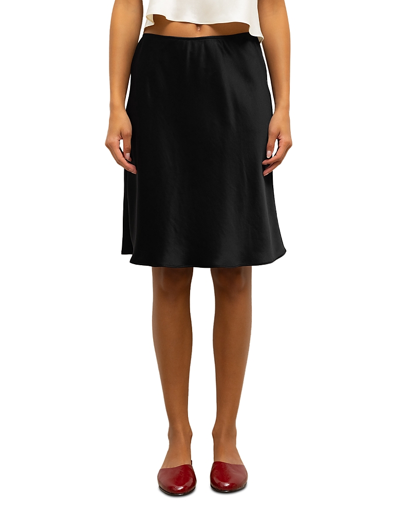 Leset Barb Slip Skirt In Black
