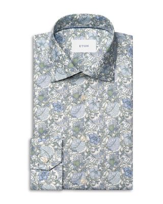 Slim Fit Floral Twill Dress Shirt