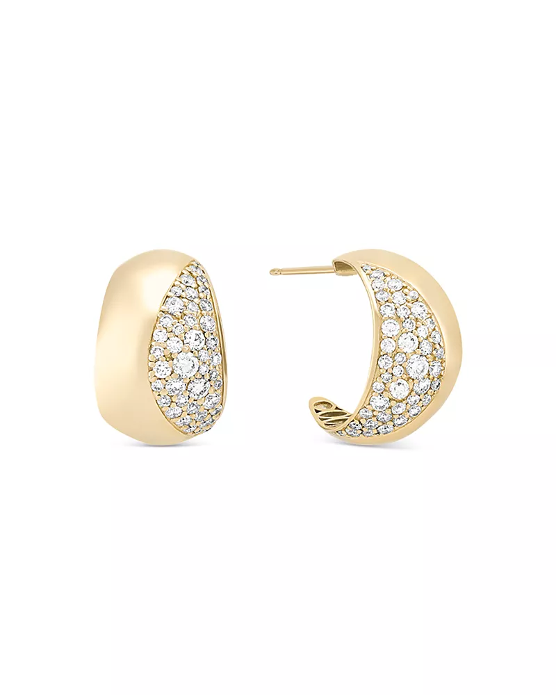 Lana 14K Yellow Gold Diamond Dipped Profusion Bubble Huggie Hoop Earrings
