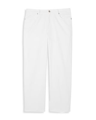 High Rise Straight Ankle Jeans in White