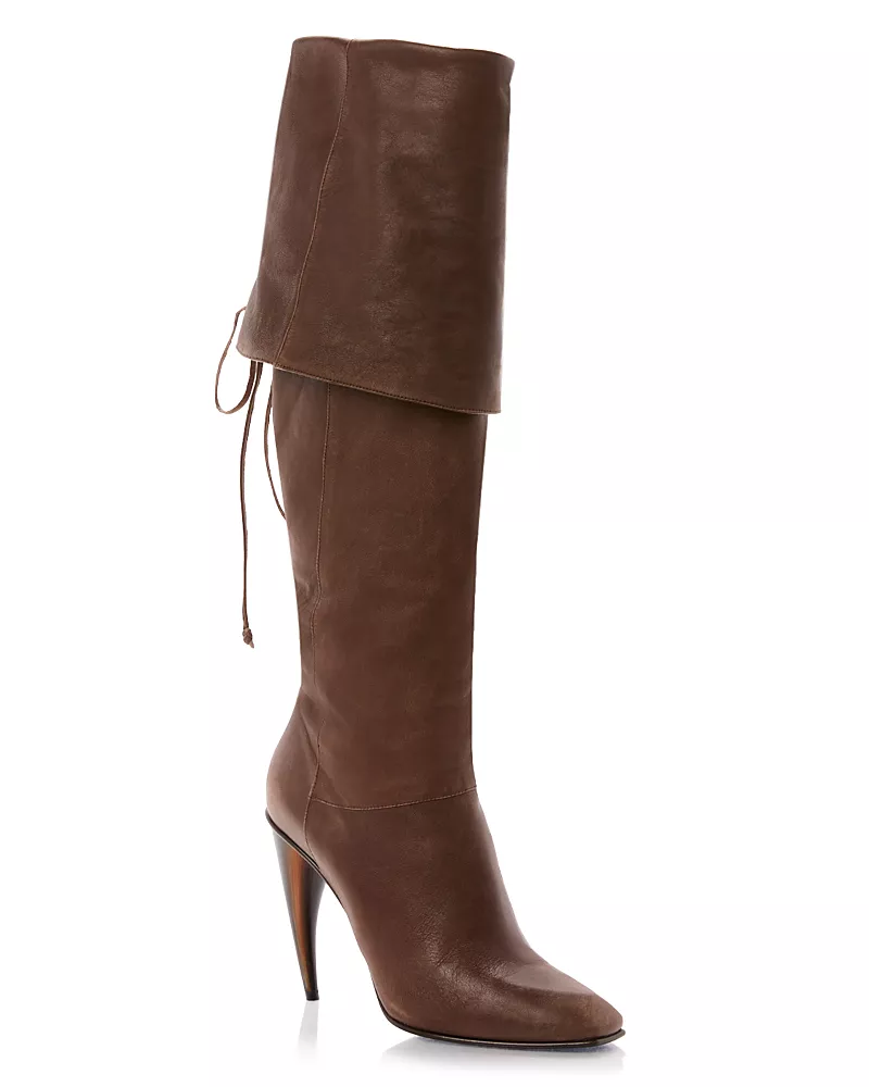 McQueen Women's Leather Foldover Tall Boots