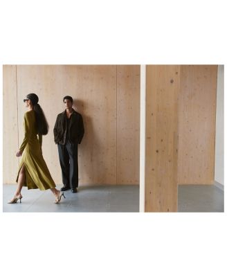 Adrianna Ruched Long Sleeve Midi Dress