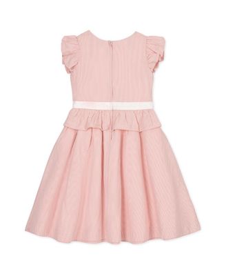 Girls' Organic Seersucker Ruffle Sleeve Peplum Dress - Little Kid, Big Kid