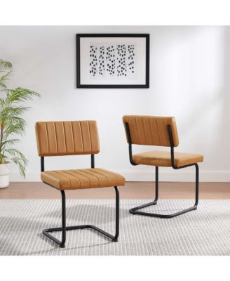  Parity Faux Leather Dining Side Chairs, Set of 2
