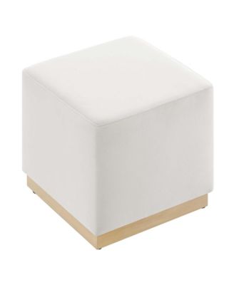  Tilden 17" Square Performance Velvet Upholstered Ottoman
