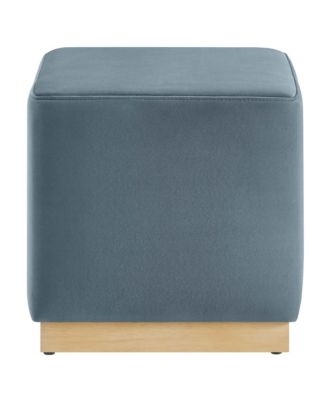 Tilden 17" Square Performance Velvet Upholstered Ottoman