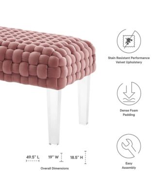 Prologue Woven Performance Velvet Ottoman