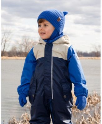  Boys' Rib Knit Mittens with Cord - Baby