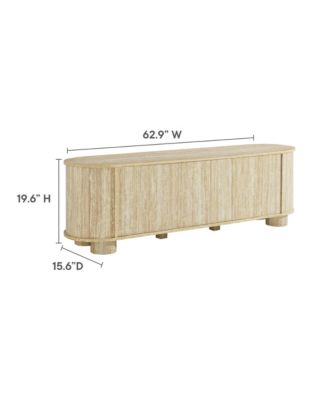  Overture 63” Oval Faux Travertine TV Stand