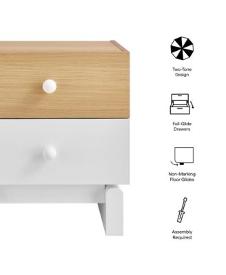  Nolia 2-Drawer Color Block Nightstand