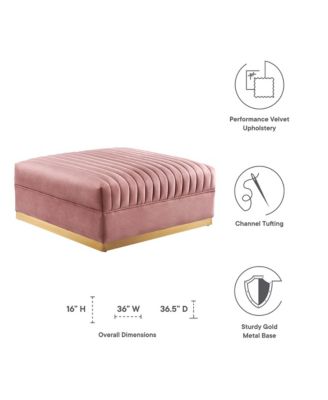  Sanguine Channel Tufted Performance Velvet Modular Sectional Sofa Ottoman