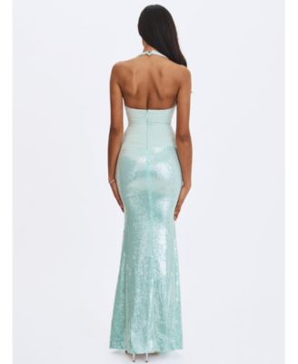  Wendale Sequin Plunging Mermaid Maxi Dress