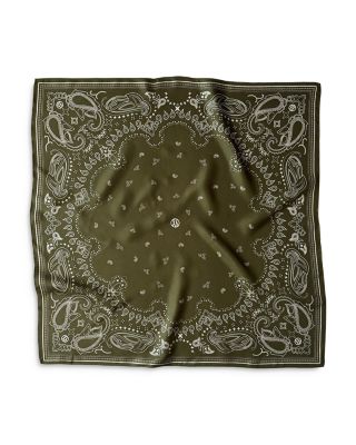 Green Paisley Silk Scarf