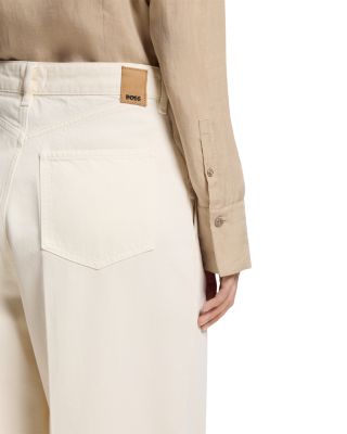 Central High Rise Wide Leg Jeans in Soft Cream - Exclusive