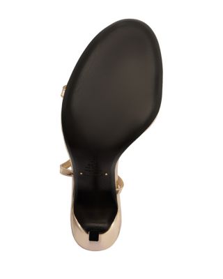 Women's Azure Metallic Patent Leather High Heel Sandals