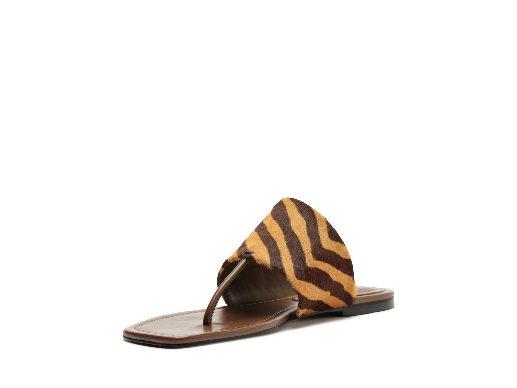 Women's Martha Animal Print Calf Hair Slide Sandals — Image 10
