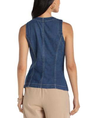 Crewneck Split Front Vest