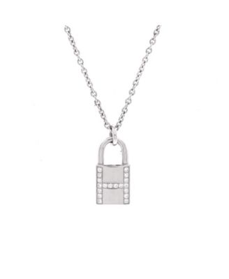 Amulettes Cadenas Pendant Necklace 18K White Gold with Diamonds, 15.75"