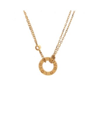  2 Diamonds Love Pendant Necklace 18K Gold and Diamonds, 17.75"