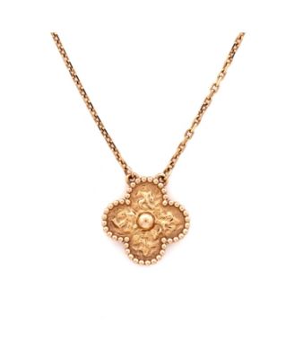  Vintage Alhambra Pendant Necklace 18K Rose Gold, 17.25"