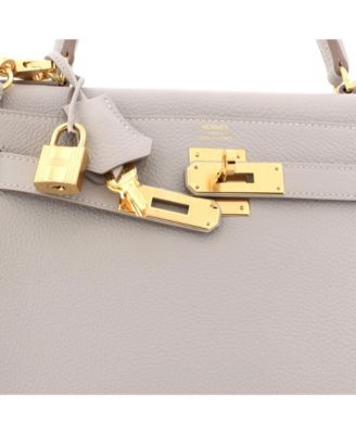 Kelly 28 Handbag Grey Togo with Gold Hardware