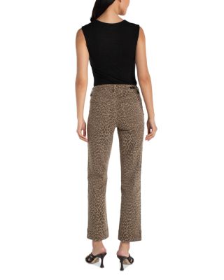 Kennedy Mid Rise Straight Jeans in Khaki Abstract Animal