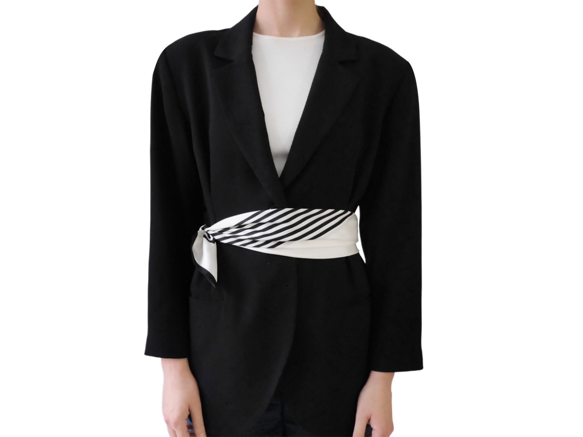 Striped Silk Scarf — Image 4