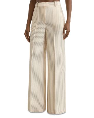 Pinstripe Wide Leg Pants