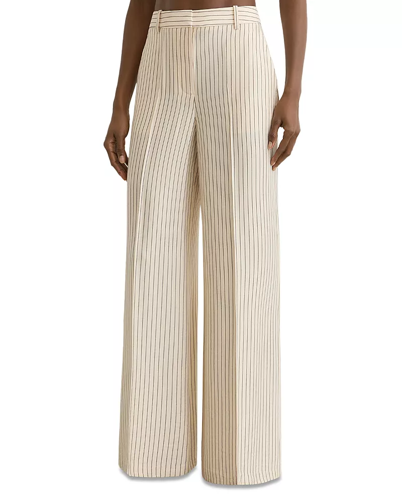 Reiss Pinstripe Wide Leg Pants